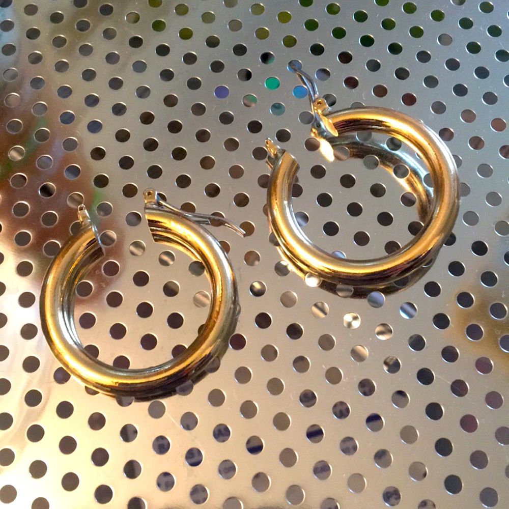 Gold hoops! (Size of a quarter coin!)